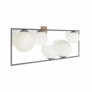 Best miloox by Sforzin Applique murale Buble, couleur acier, à 5 lampes, verre