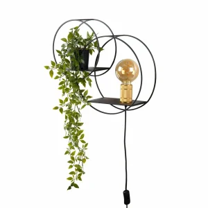 Hot Lucide Applique murale Circle, noir, 38 cm, E27
