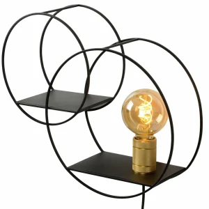 Hot Lucide Applique murale Circle, noir, 38 cm, E27