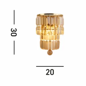 Best Sale Searchlight Applique murale Empire, laiton/ambre, verre cristal, acier, IP44