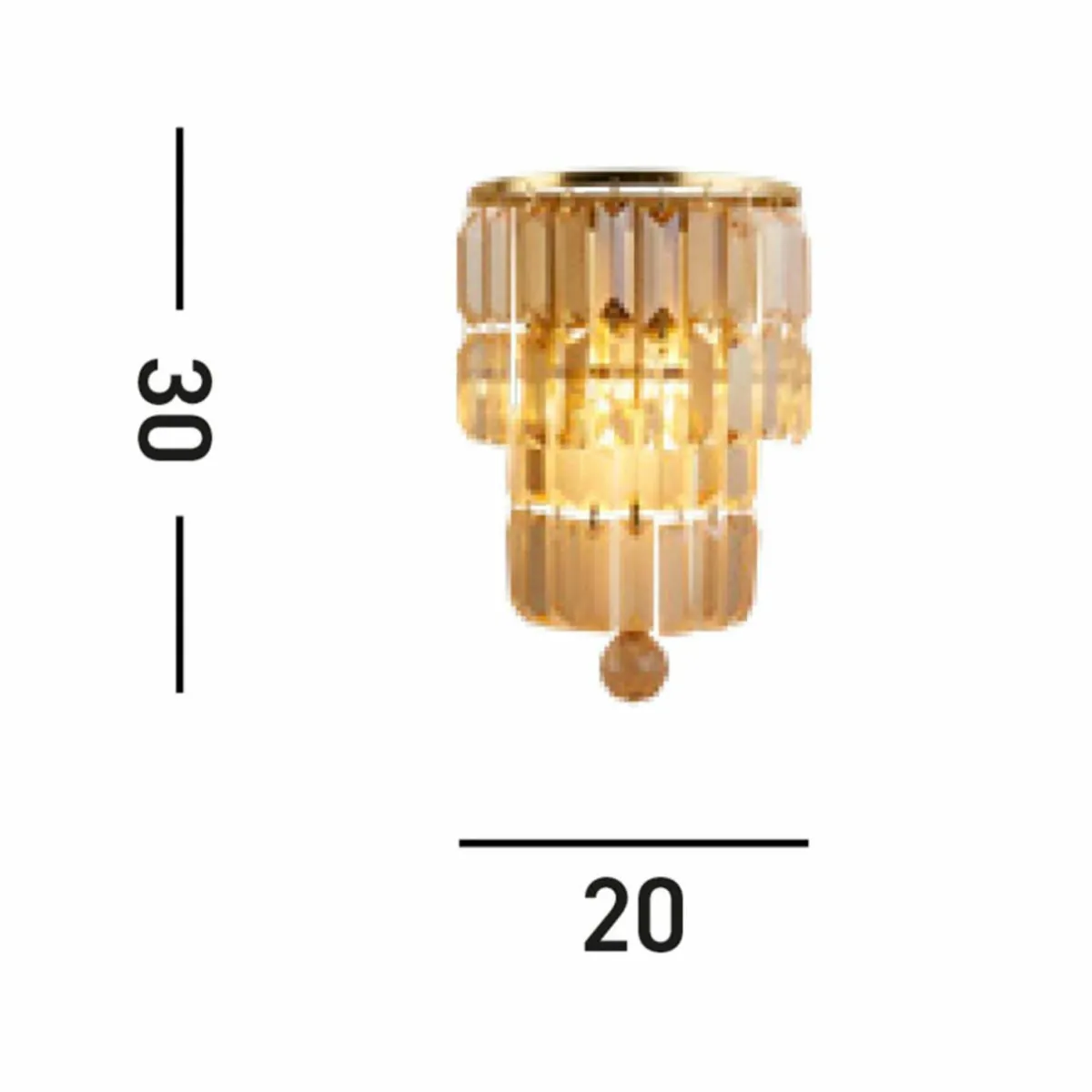 applique_murale_empire_laitonambre_verre_cristal_acier_ip_0.webp Best Sale Searchlight Applique murale Empire, laiton/ambre, verre cristal, acier, IP44
