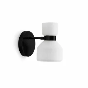 Cheap miloox by Sforzin Applique murale Fifty, noir, verre opalin blanc, orientable