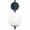 New Forlight Applique murale Sfera Single, noir, verre, largeur 12 cm