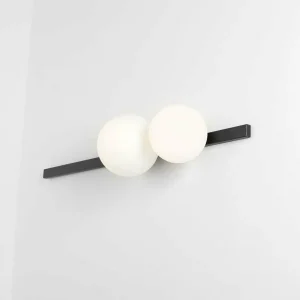 Online ALDEX Applique murale Garda 2, noir, métal, verre, à 2 lampes