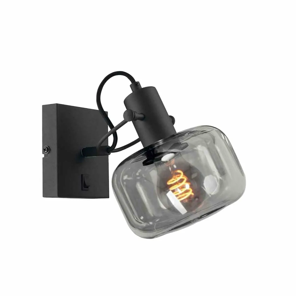 applique_murale_glaslic_gris_fum___lampe_verre_mtal_0.webp Hot Steinhauer Applique murale Glaslic, gris fumé, à 1 lampe, verre, métal