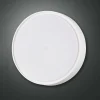 New Fabas Luce Applique murale Hatton, Ø 30 cm, capteur, 2 x E27, blanc, IP65