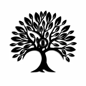 Outlet Opviq Applique murale Heart Tree V2, noir, métal, prise, interrupteur