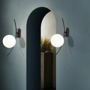 Fashion Opviq Applique murale Hilal 3821, noir, verre opale, hauteur 44 cm
