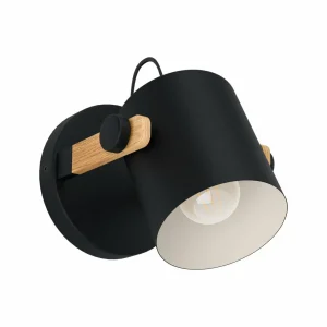 Hot EGLO Applique murale Hornwood, Ø 17 cm, noir/brun, acier