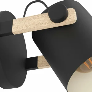 Hot EGLO Applique murale Hornwood, Ø 17 cm, noir/brun, acier