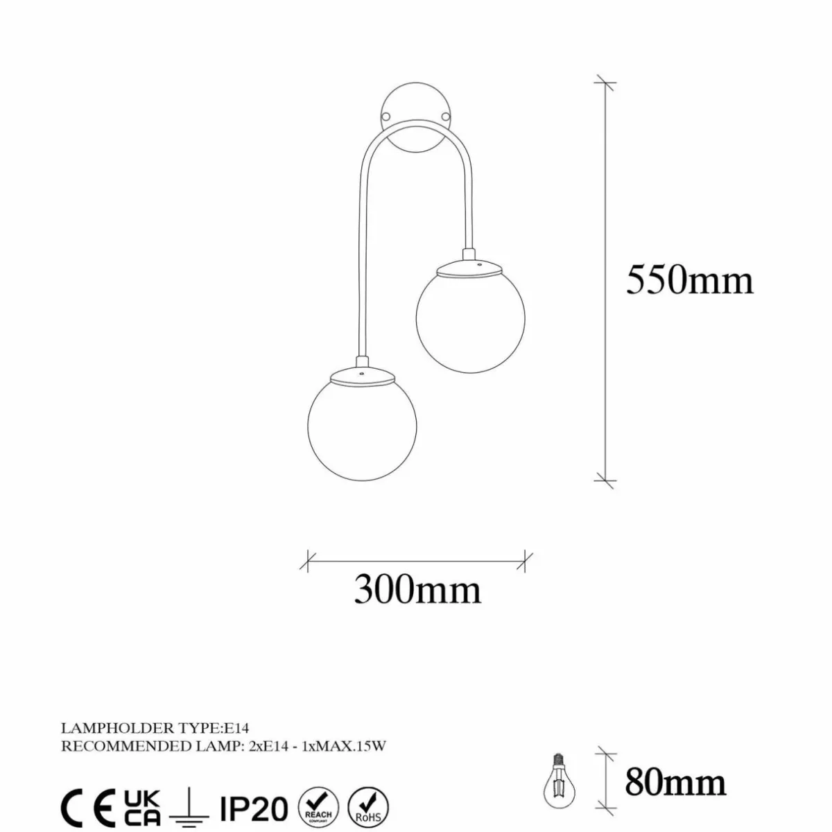 applique_murale_jewel__dor_verre_opalin__x__cm___lampes_1.webp Store Opviq Applique murale Jewel 10585 doré, verre opalin 55 x 30 cm à 2 lampes