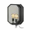 Clearance Markslöjd Applique murale Kogo, noir, miroir, prise, interrupteur