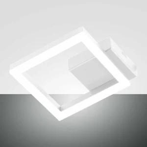 Clearance Fabas Luce Applique murale LED Bard, blanc, 17 x 17 cm, métal, intensité variable