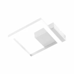 Clearance Fabas Luce Applique murale LED Bard, blanc, 17 x 17 cm, métal, intensité variable