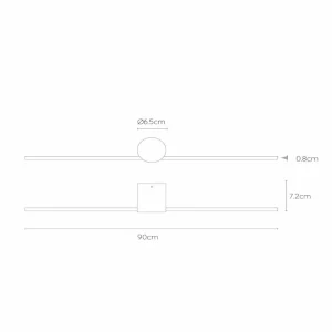 Clearance Lucide Applique murale LED Mizar, 90 cm, noir, IP44