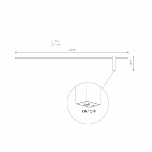 Outlet Nowodvorski Lighting Applique murale LED Motive L, 120 cm de large, noir, métal