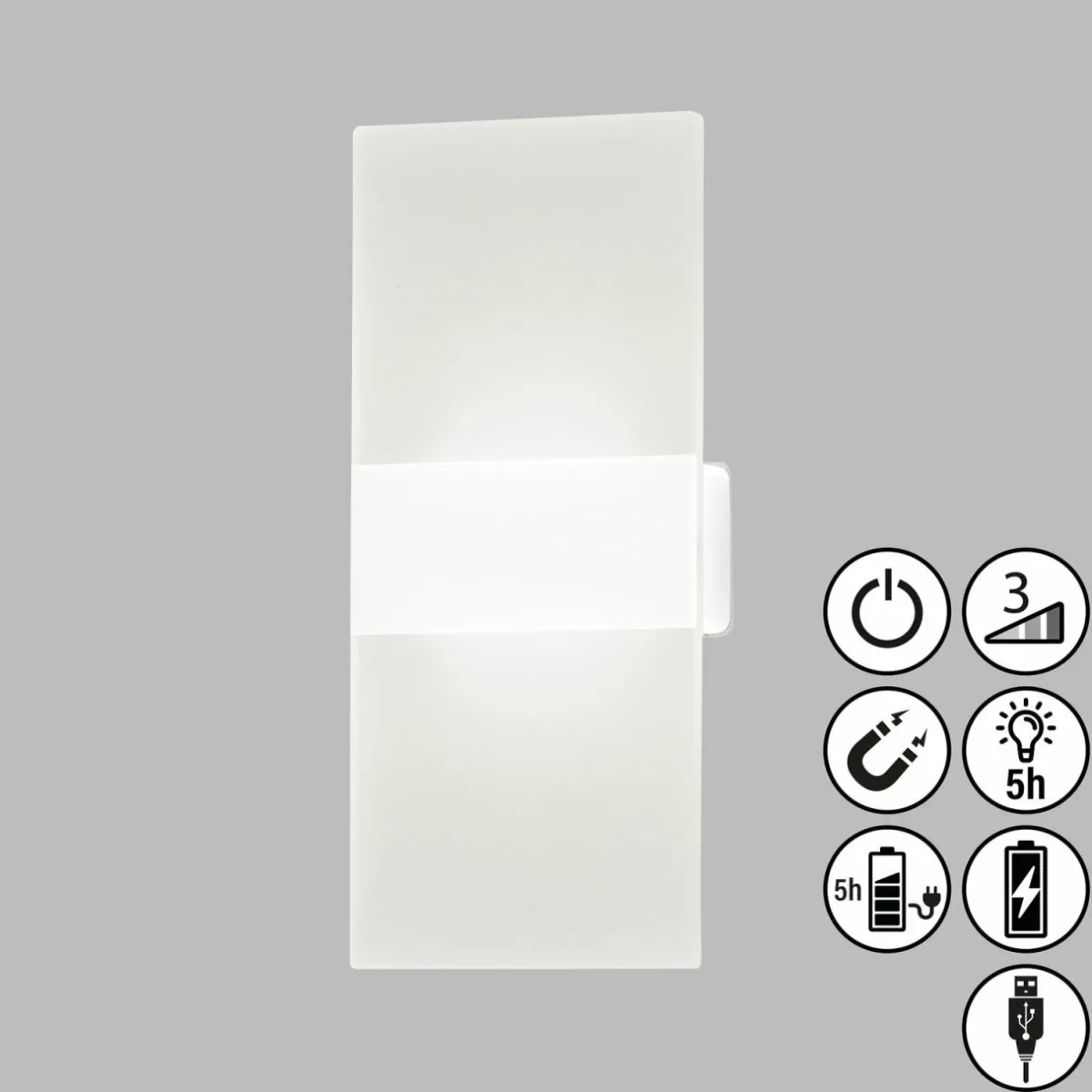 applique_murale_led_rechargeable_magnetics_blanc_intensit_variable_1.webp Flash Sale FH Lighting Applique murale LED rechargeable Magnetics, blanc, intensité variable,