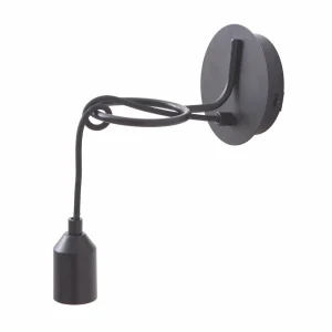 Sale Lindby Applique murale Elira, noir, métal, Ø 10 cm, E27