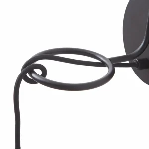 Sale Lindby Applique murale Elira, noir, métal, Ø 10 cm, E27