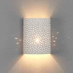 Online Lindby Applique murale Jiru, plâtre, 23 cm, blanc, semi-circulaire