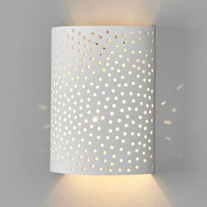 Online Lindby Applique murale Jiru, plâtre, 23 cm, blanc, semi-circulaire