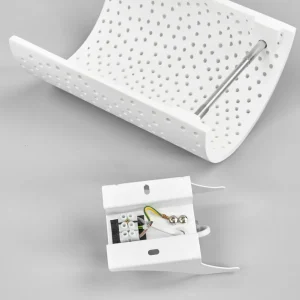 Online Lindby Applique murale Jiru, plâtre, 23 cm, blanc, semi-circulaire