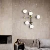Clearance miloox by Sforzin Applique murale Lingotto, à 5 lampes, blanc/or/noir, verre