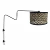 Store Steinhauer Applique murale Linstrom, métal, bambou tressé, noir/naturel
