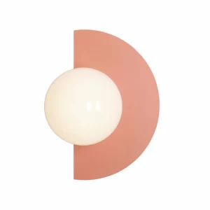 Outlet ALDEX Applique murale Loop Coral, boule de verre opale, métal, rosé