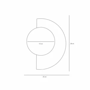 Outlet ALDEX Applique murale Loop Coral, boule de verre opale, métal, rosé