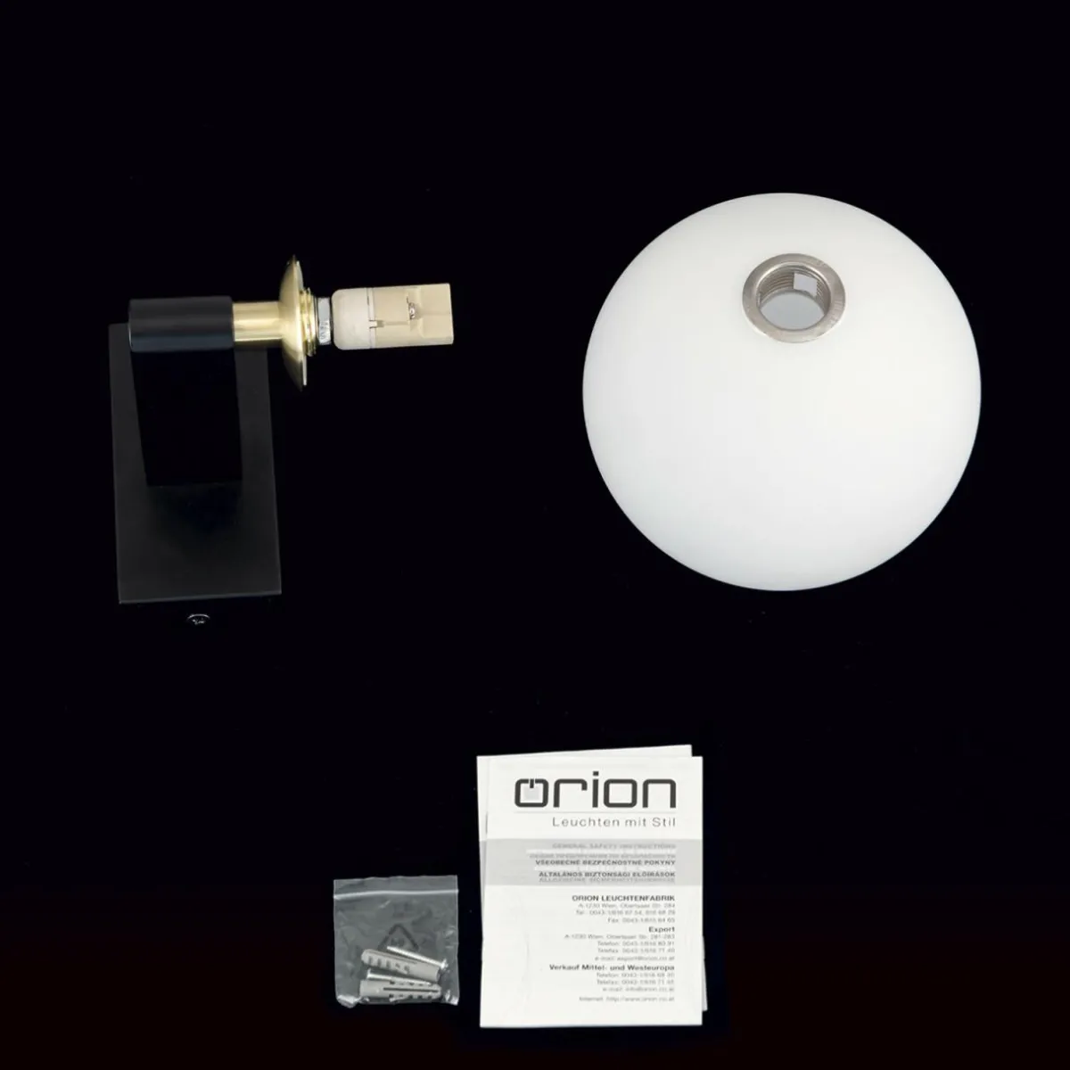 applique_murale_mara_noir_verre_hauteur__cm_g_ip_5.webp Online ORION Applique murale Mara, noir, verre, hauteur 17,5 cm, G9, IP44