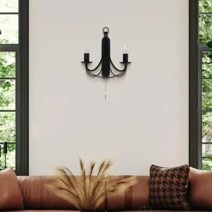 New Searchlight Applique murale Maypole, à 2 lampes, noire
