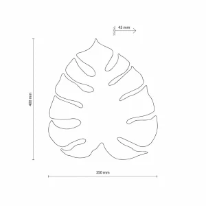 Hot TK Lighting Applique murale Monstera, forme de feuille, 3 x G9, acier, beige