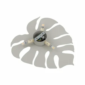 Hot TK Lighting Applique murale Monstera, forme de feuille, 3 x G9, acier, beige