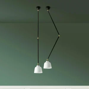 Best Sale miloox by Sforzin Applique murale Neoretro, noir/laiteux, articulations, métal, verre
