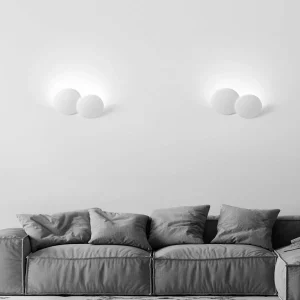 New TECNICO by Sforzin Applique murale Patra, à 2 lampes, largeur 34 cm, blanc, plâtre, GX53