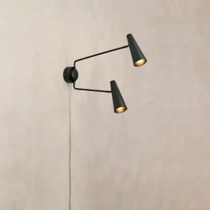 Cheap Markslöjd Applique murale Peak, à 2 lampes, noire