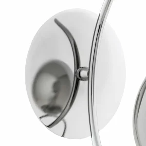 New Alfa Applique murale Sentia, chrome / gris fumé, verre, Ø 15 cm