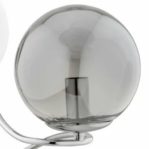 New Alfa Applique murale Sentia, chrome / gris fumé, verre, Ø 15 cm