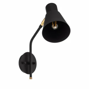 Store Opviq Applique murale Sivani MR-664 à 1 lampe noir/or