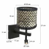Online Steinhauer Applique murale Stang, liseuse LED, tressage noir/naturel