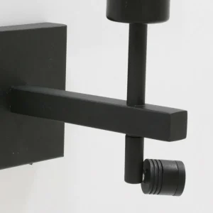 Online Steinhauer Applique murale Stang, liseuse LED, tressage noir/naturel