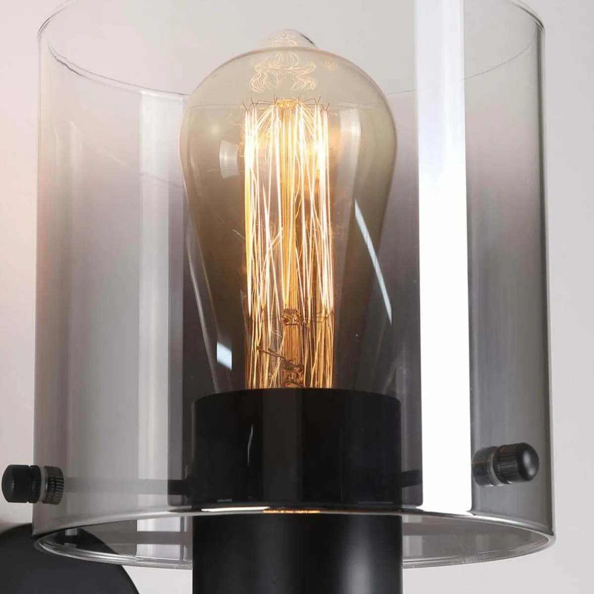 applique_murale_sweden_noirgris_fume___lampe_acier_verre_1.webp Sale Searchlight Applique murale Sweden, noir/gris fumée, à 1 lampe, acier, verre