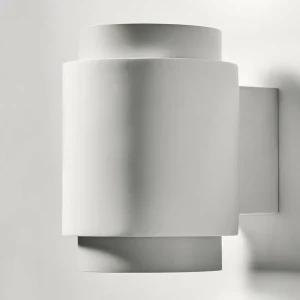 Hot TECNICO by Sforzin Applique murale Syme, blanc, rond, Ø 11 cm, plâtre, GX53