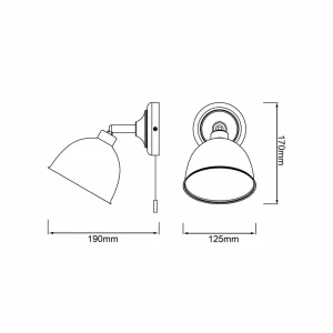 Outlet Brilliant Applique murale Telio, blanc, largeur 12,5 cm, métal