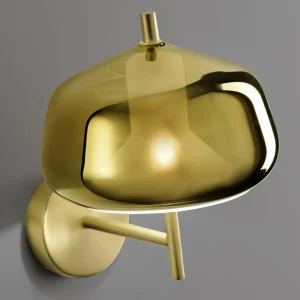 New miloox by Sforzin Applique murale X-Ray, doré, hauteur 20 cm, verre