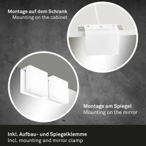 Fashion Briloner Applique pour miroir LED Aniani, blanc, 4 000 K, lot de 2