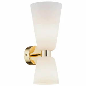 Sale Argon Applique Rita, 2 lampes up/down opale mat/laiton
