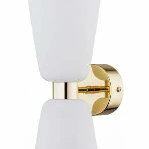 Sale Argon Applique Rita, 2 lampes up/down opale mat/laiton
