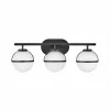 Discount HINKLEY Applique salle de bain Hollis noire/opale 3 lampes